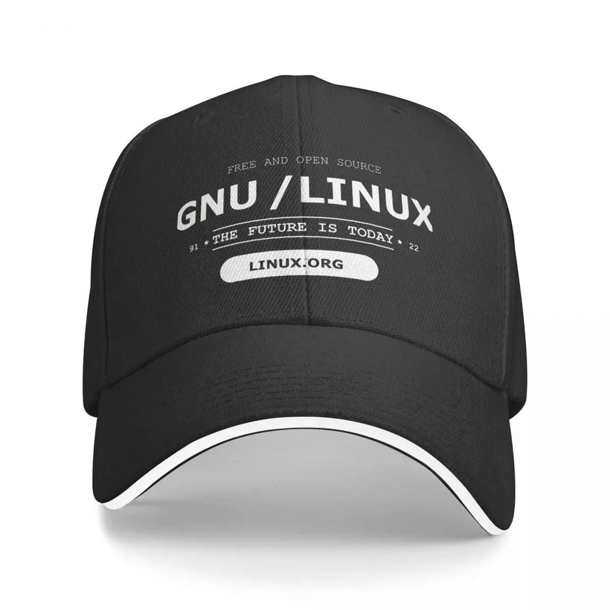 GNU Linux The Future Is Today Computer Programmer Code Washed Men's Baseball Cap Cycling Trucker Sna