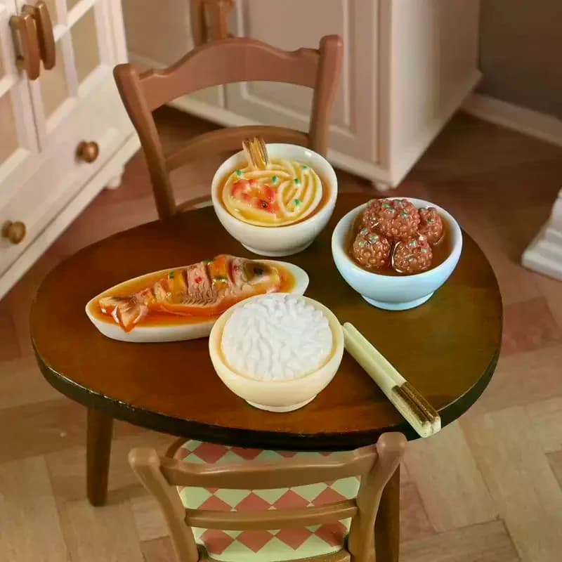Modèles de plats chinois miniatures pour maison de poupée 1/12, décoration de cuisine pour maison de
