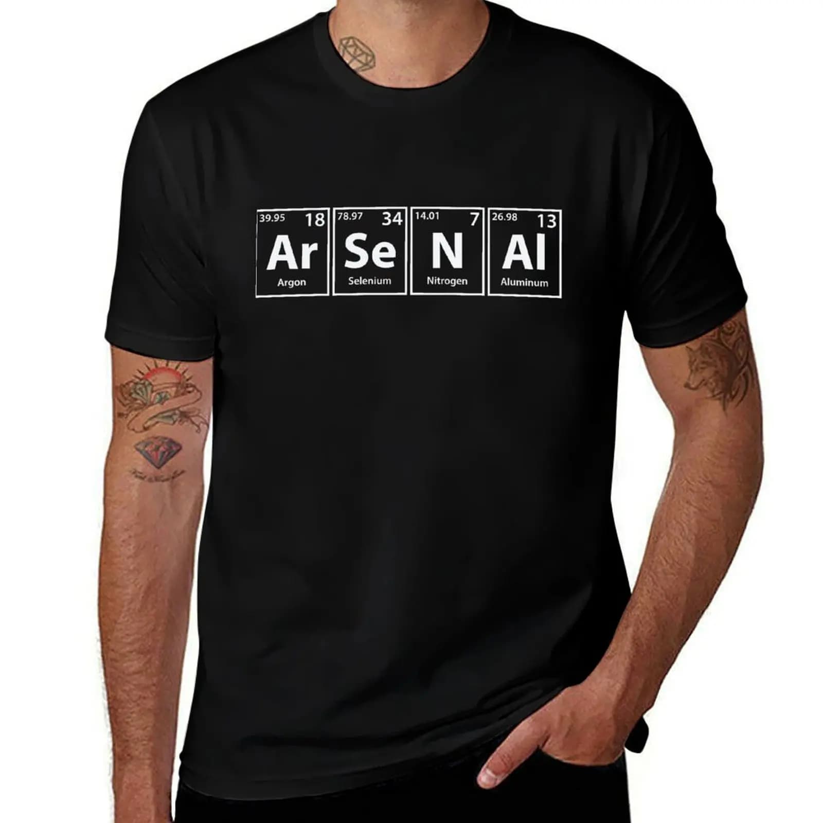 Arsenal (Ar-Se-N-Al) éléments périodiques orthographe T-Shirt chemises graphiques saint valentin vêt