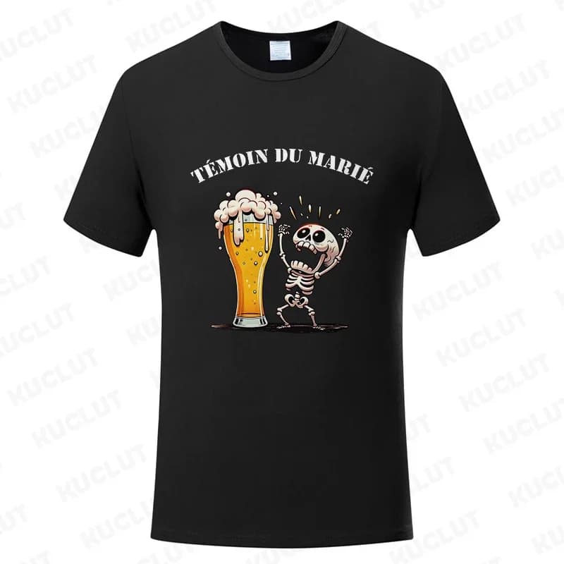 T-shirt Graphique de l'Équipe Française Evg du Futur Marié pour Homme, Tenue de Mariage, Enterrement