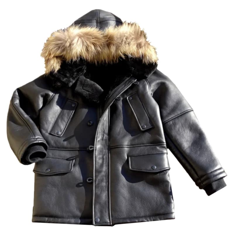 Veste d'hiver noire à capuche en peau de mouton pour homme, Style décontracté, grande taille 3XL, vé
