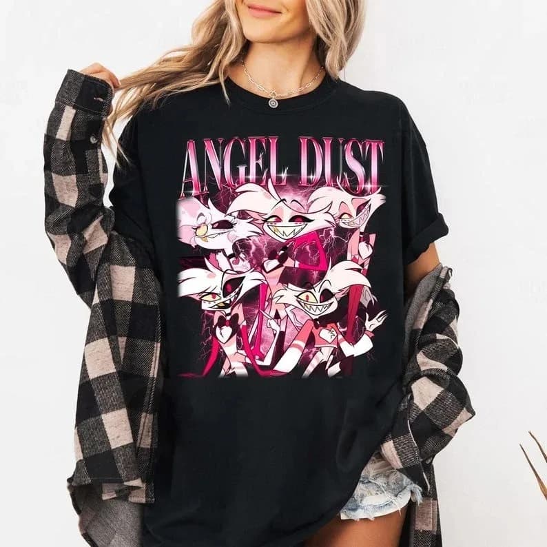 Hazbin Hotel Alastor What Now T-shirt en charbon de bois à imprimé géant unisexe S-4XL Style de luxe