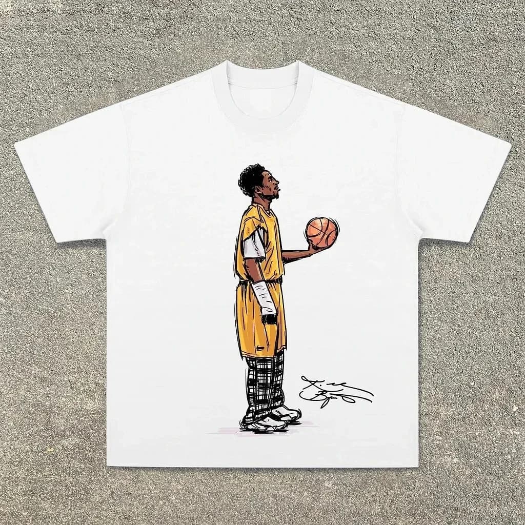 Kobe a recherché dans les femmes lourdes américaines hommes T-shirt numérique pulvérisation directe