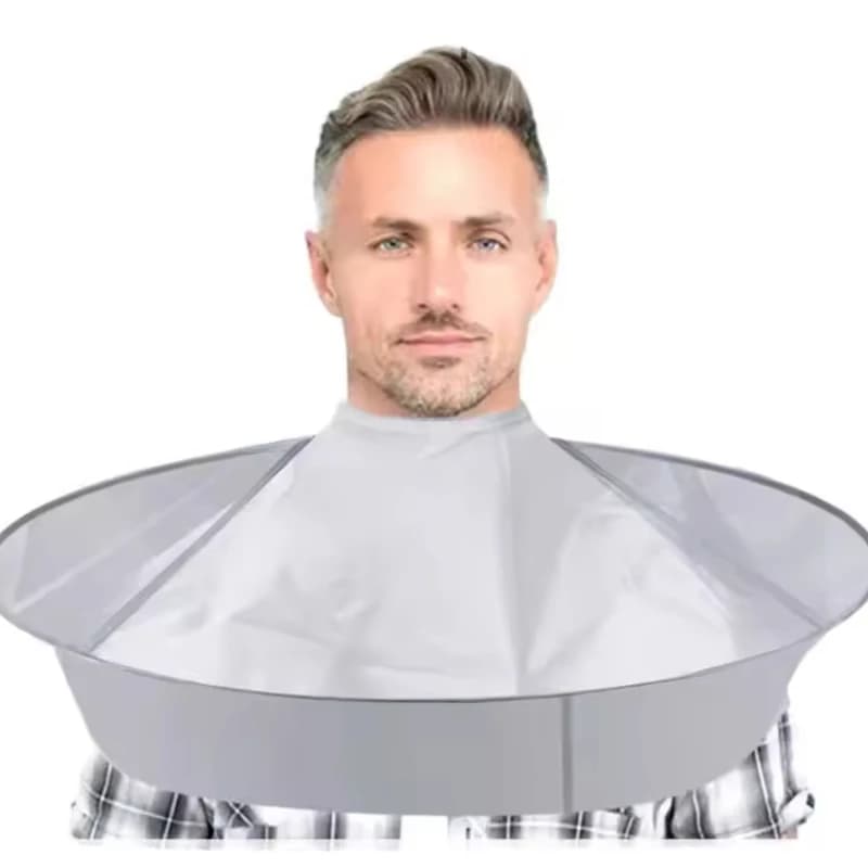 Cape de coiffure adulte pliable en forme de parapluie - Attrape-cheveux à rainures profondes pour co