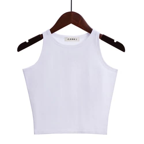 Mode 2025 nouvelles femmes Sexy coton haut court culture Bustier multicolore sans manches recadrée B