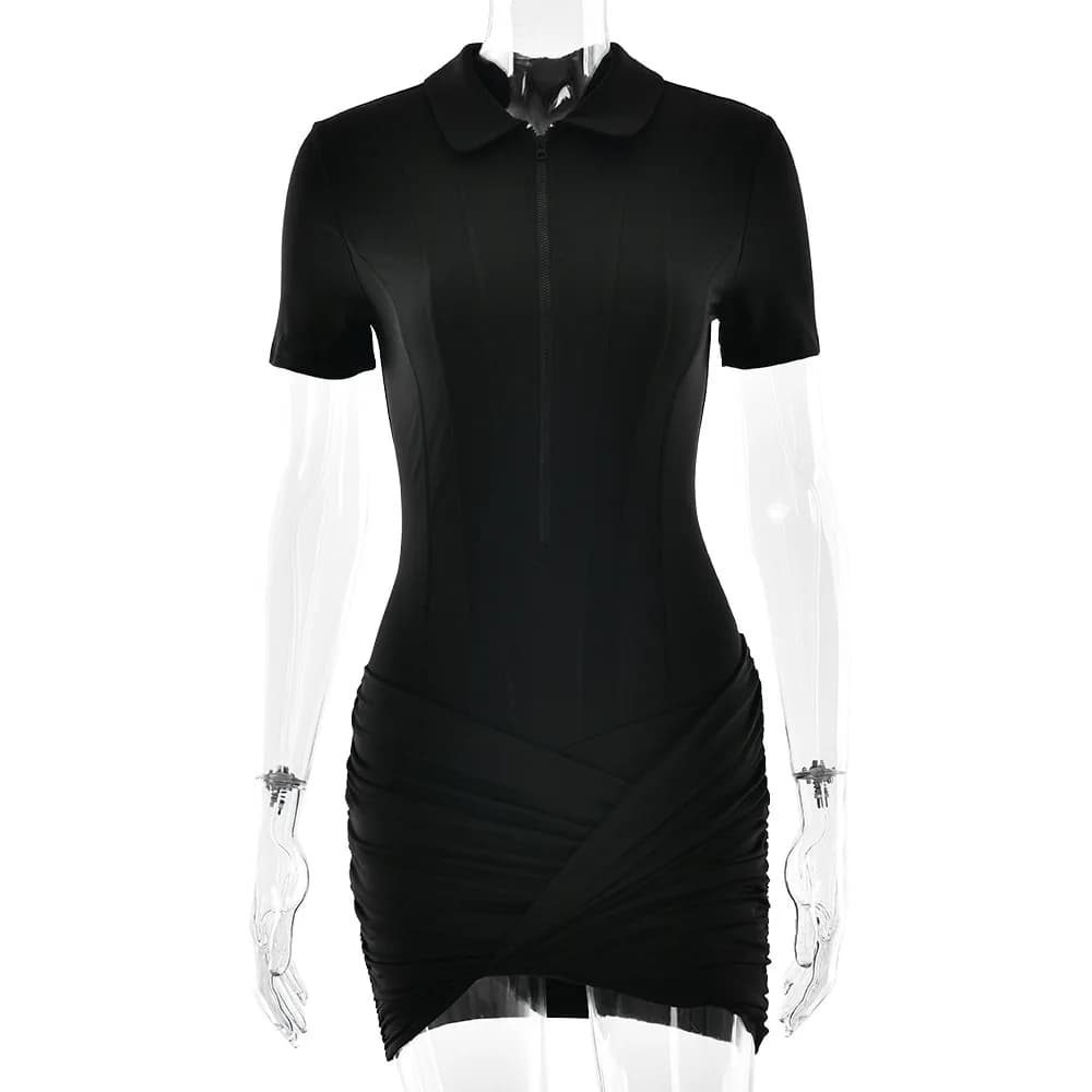 Ensemble décontracté Gtpdpllt pour femme : combinaison à col polo zippé, manches courtes, taille hau