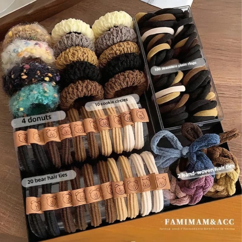 Ensemble d'attaches de cheveux pour filles, 136 pièces, nœud mignon pour dames, accessoire de cheveu