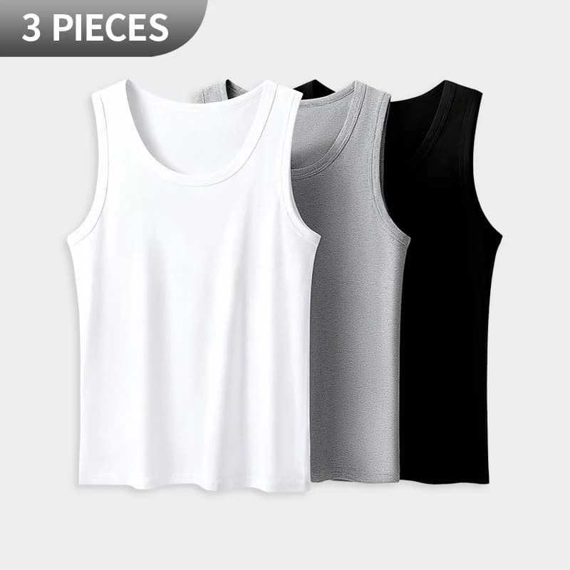 Lot de 3 Gilets en Coton Quatre Saisons pour Hommes, Style Décontracté, T-shirt Sportif Simple pour 