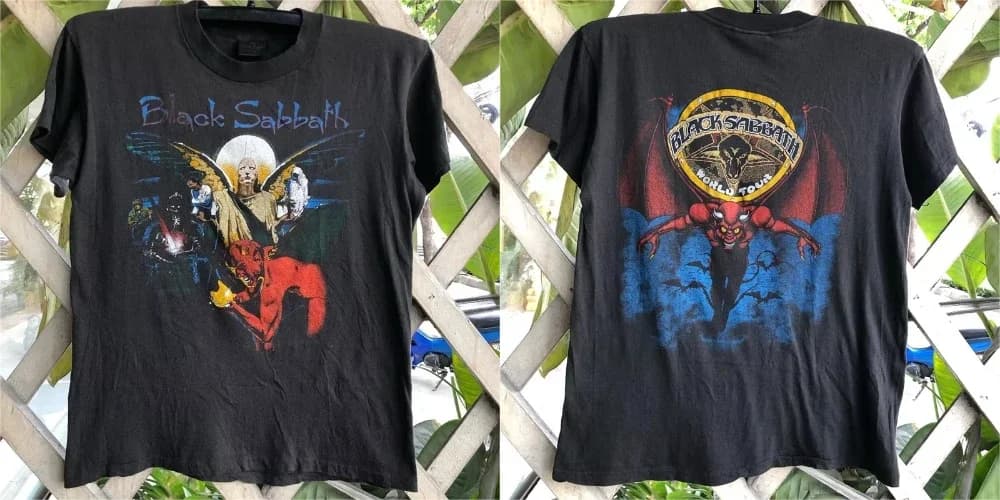 Black Sabbath Band Vintage américain rétro t-shirt à la mode coton hommes été sport décontracté femm