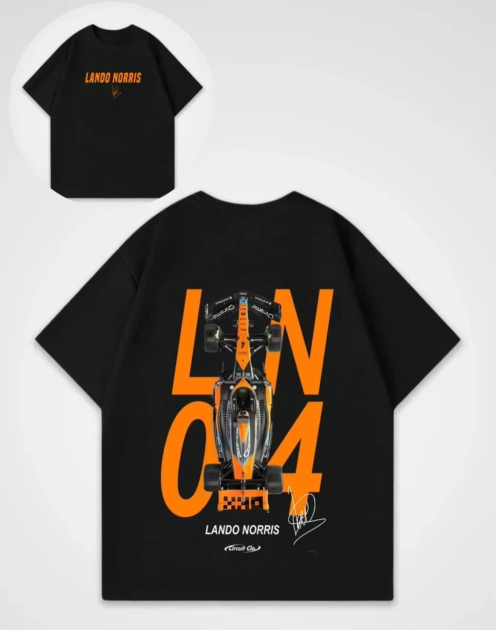 T-shirt graphique Lando Norris - T-shirt de course rétro Y2K _ T-shirt unisexe surdimensionné 100% c