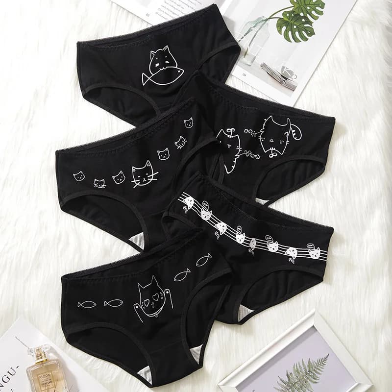 5 pièces/ensemble coton sous-vêtements pour femmes mode doux respirant culotte taille moyenne Sexy c