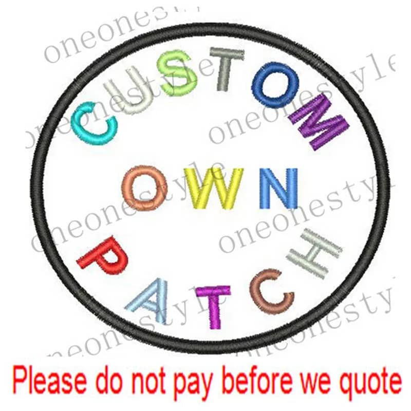 Patch brodé personnalisé avec votre Logo, patchs brodés personnalisés à repasser sur vêtements avec 