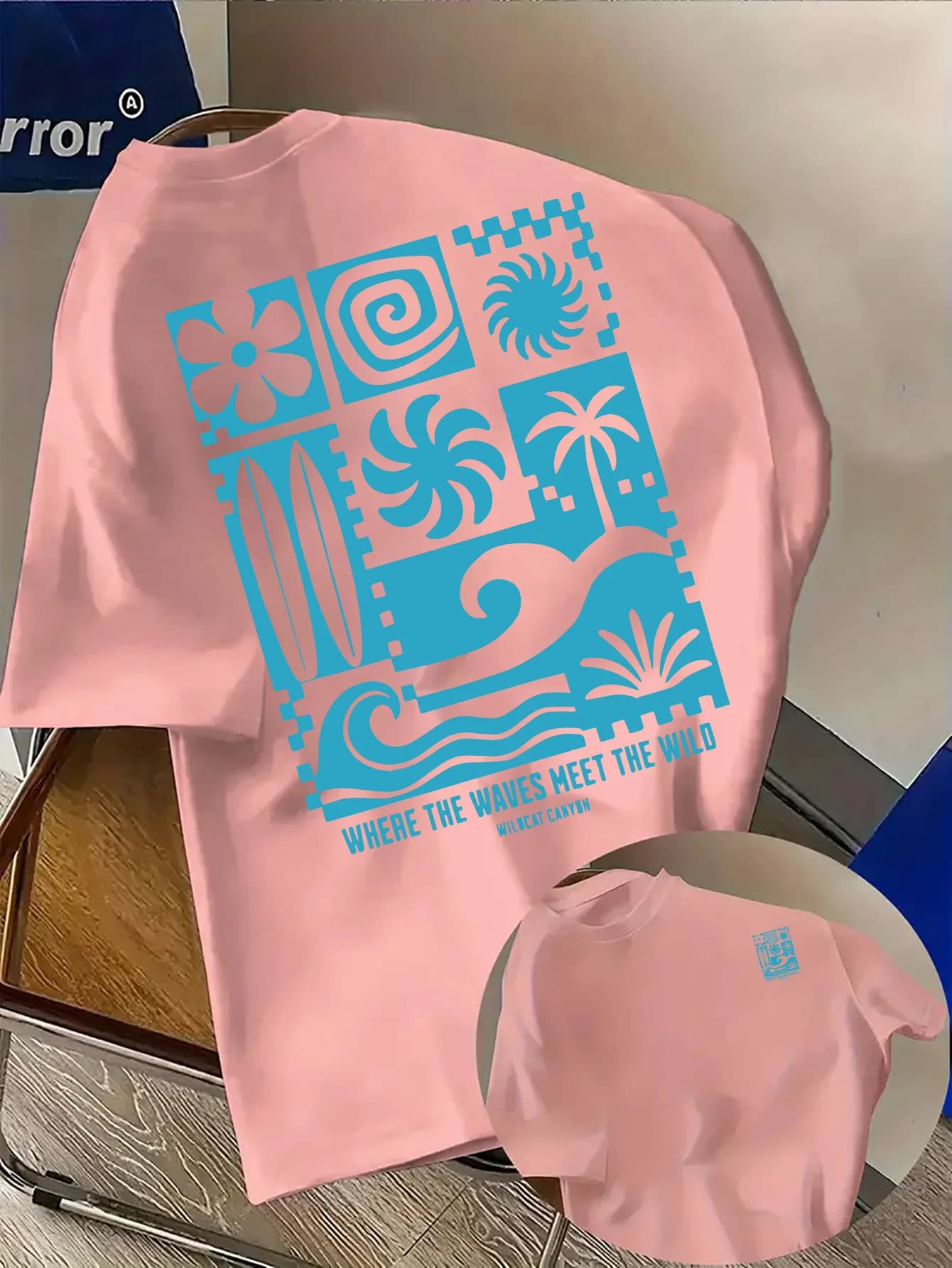 T-shirt graphique sur le thème de la plage tropicale pour hommes, respirant, 100% coton, parfait pou