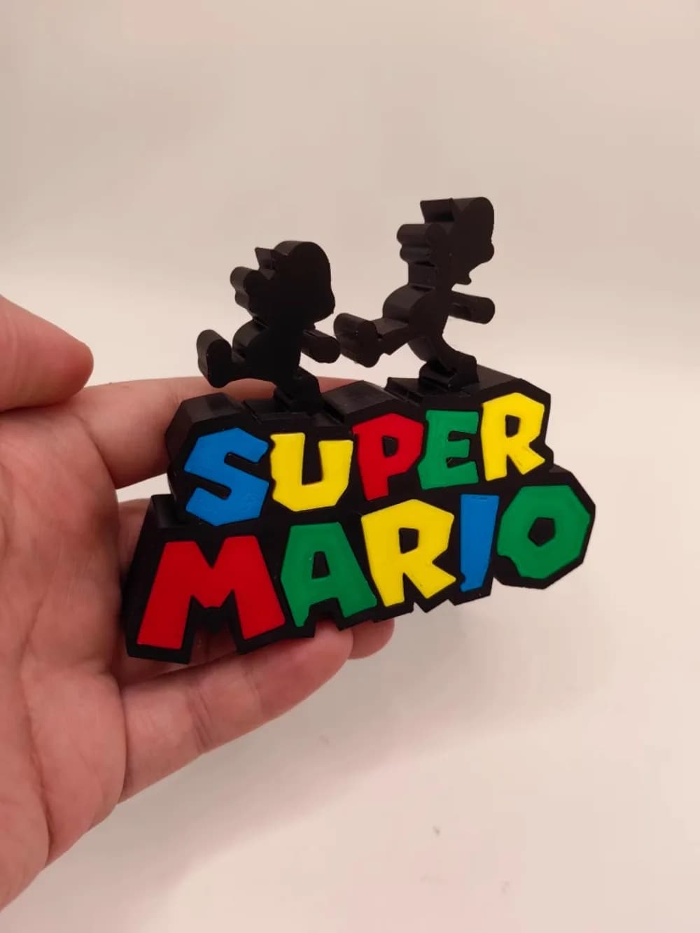Plaque signalétique imprimée en 3D avec Logo Super Mario, panneau de poupée pour figurine d'action M