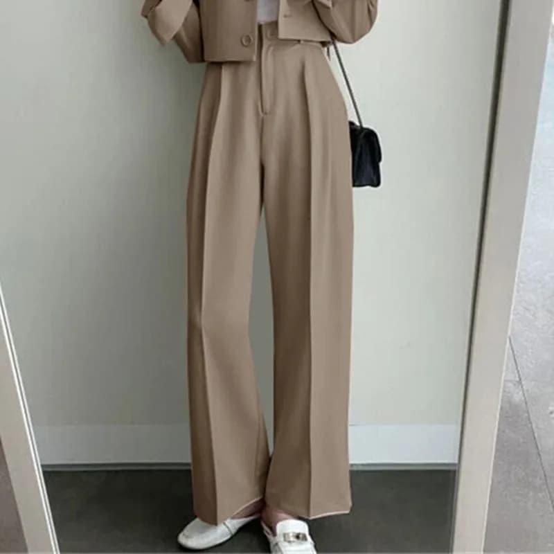 Pantalon Décontracté de Style Britannique pour Femme, Vêtement Imbibé, à la Mode, Nouvelle Collectio