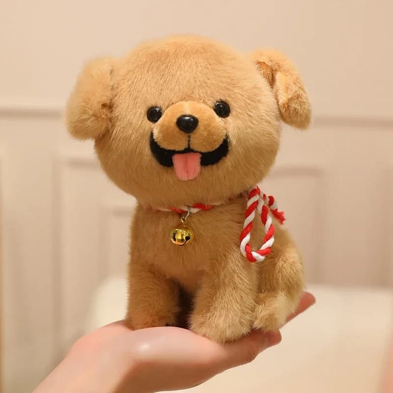 Peluche chien Kawaii douce et moelleuse avec garniture cerise, jouet câlin pour enfants, cadeau d'an