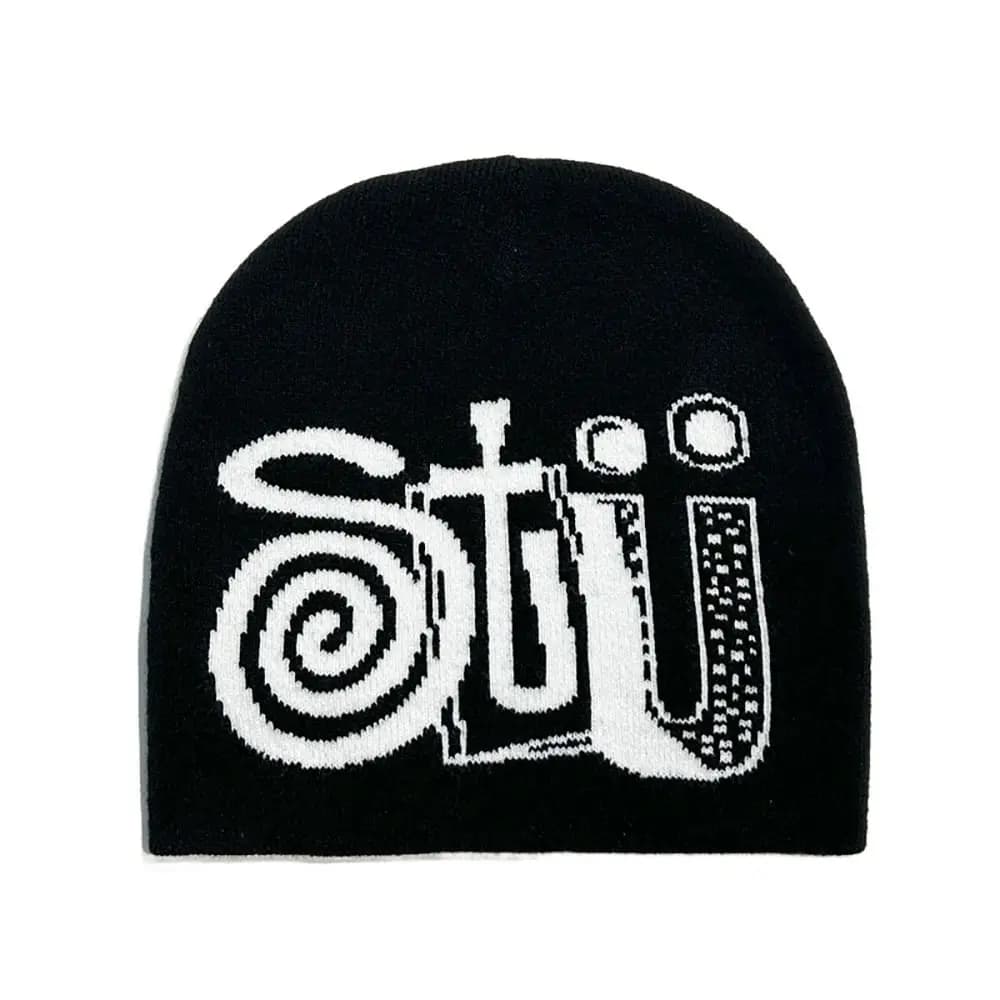 Chapeau de montagne, bonnet en tricot avec impression de lettres, chapeau gothique, chaud, Y2k, hip