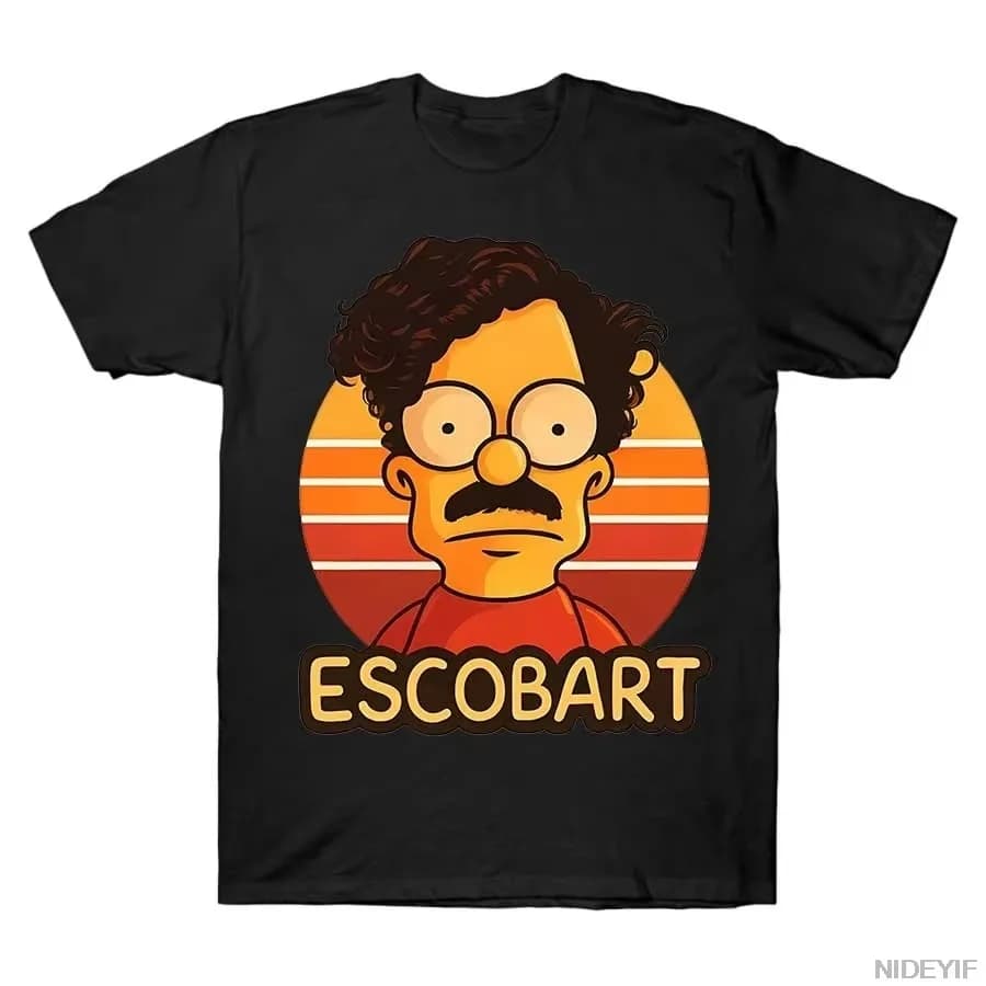 T-shirt Pablo Escobar Bart Simpson 2026 pour hommes, femmes et enfants, en coton, nouveau, manches c