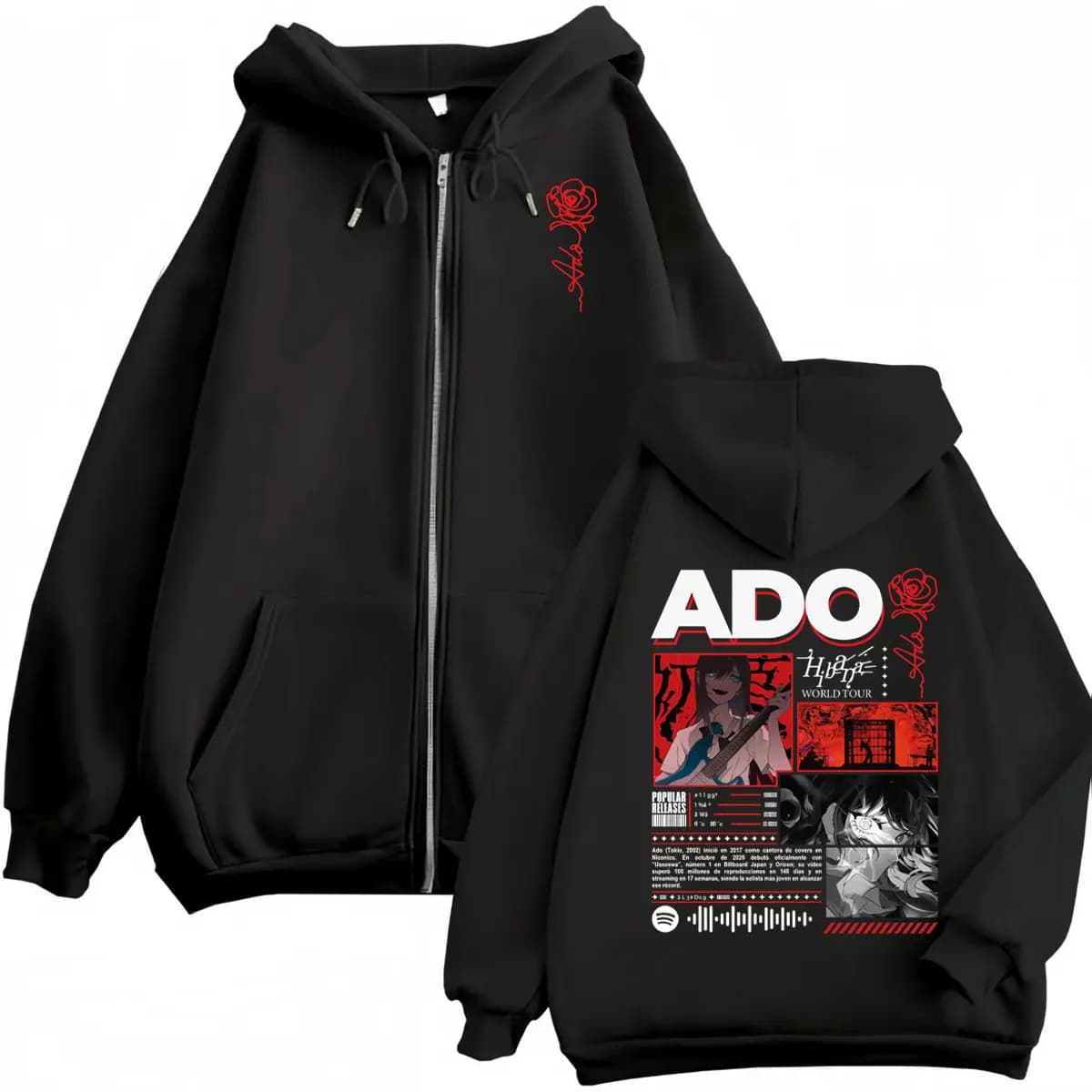 Chanteur Ado Hibana World Tour 2025 sweat à capuche avec fermeture éclair Harajuku Style japonais sw