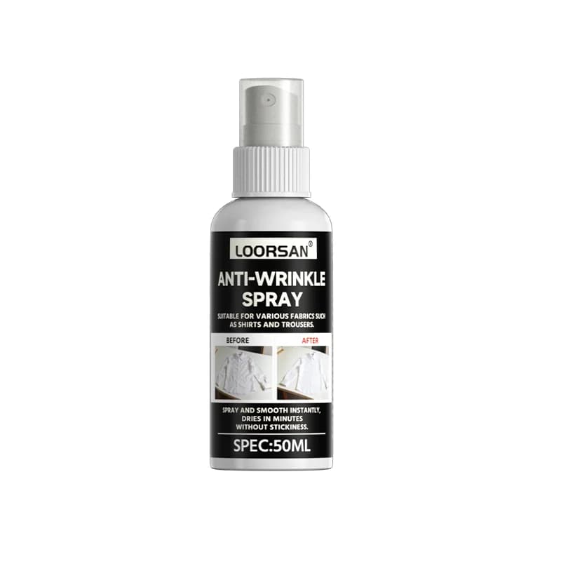 LOORSAN 50ML Spray Anti-Plis pour Vêtements Sans Repassage Tissus Lisses pour Chemises Robes Tous Ty