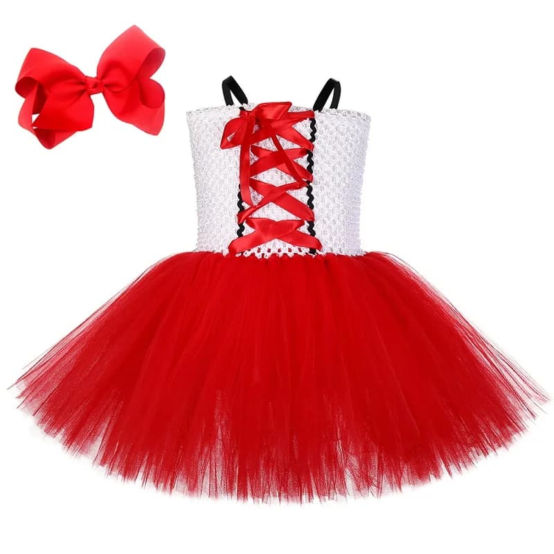 Costume de la Petite Rouge à Capuche pour filles, robe de fête d'Halloween, vêtements de carnaval, r
