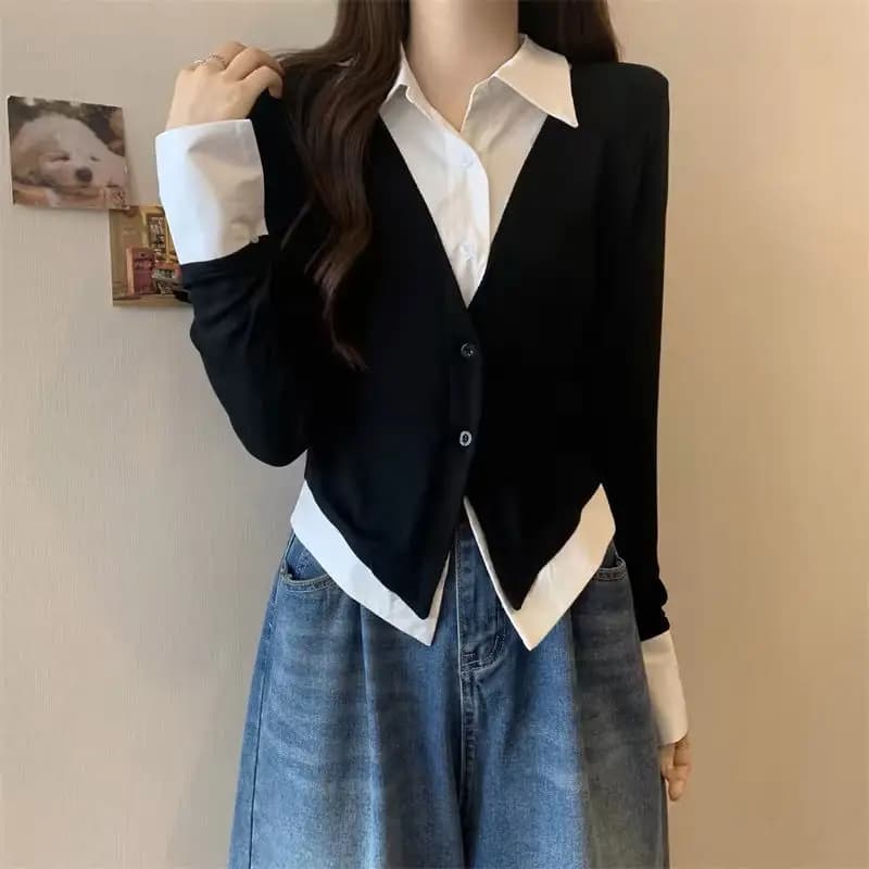 Chemises et chemisiers rayés pour femmes, vêtements de base, modernes, longs, pour jeunes, mignons e