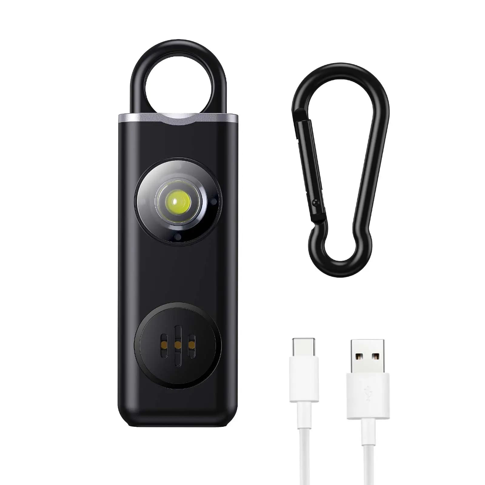 Sirène d'auto-défense 130db, alarme de sécurité pour femmes, porte-clés avec lumière LED SOS, alarme