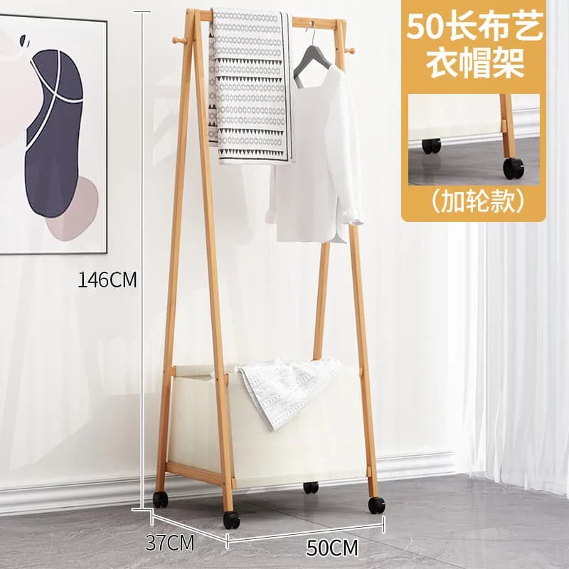 Porte-vêtements sur pied moderne et économique en bambou pour chambre à coucher, mobilier d'hôtel, e