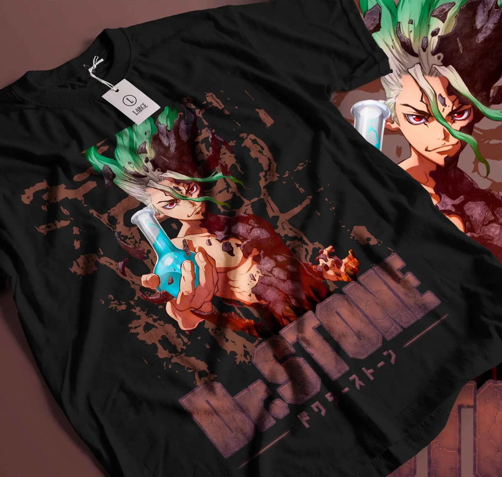 Dr. Stone T-Shirt Senku Ishigami Ryusui Asagiri Seiyuu chemise Vintage cadeau 149