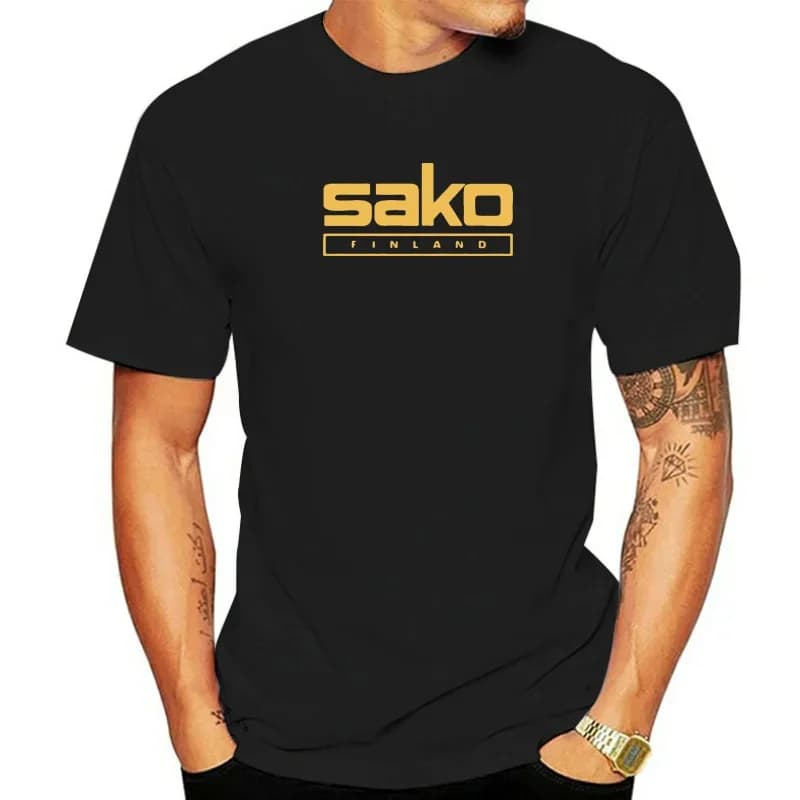 T-shirt pour hommes Sako Finland Sniper Riffle noir, hauts de mode, vêtements Harajuku, tenues manga