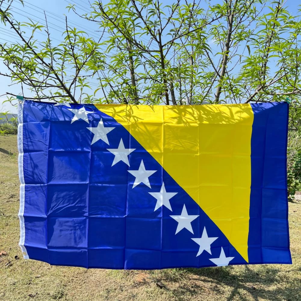 Drapeau de la bosnie et de l'herzégovine, 90x150cm, bannière suspendue, drapeaux nationaux de la bos