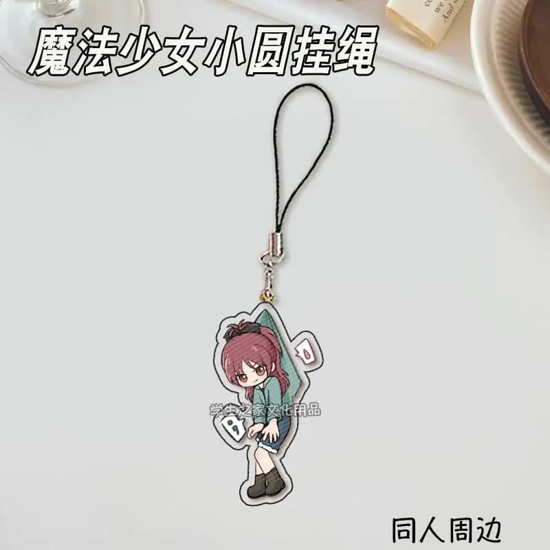 Puella Magi Madoka Magica Akemi Homura chats lanière en acrylique pour IPhone/Xiaomi/Huawei étui de 