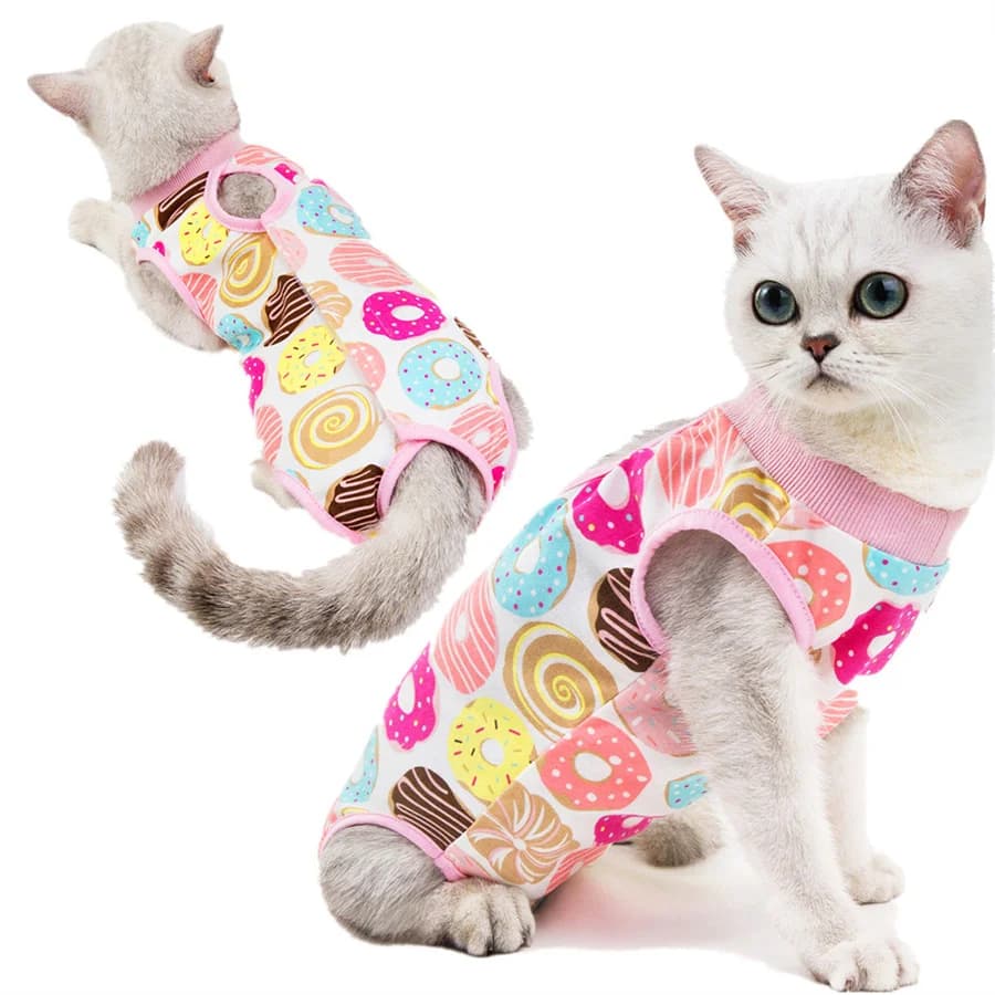 Gilet de récupération pour chat – Combinaison de protection et post-chirurgie confortable, tissu tri
