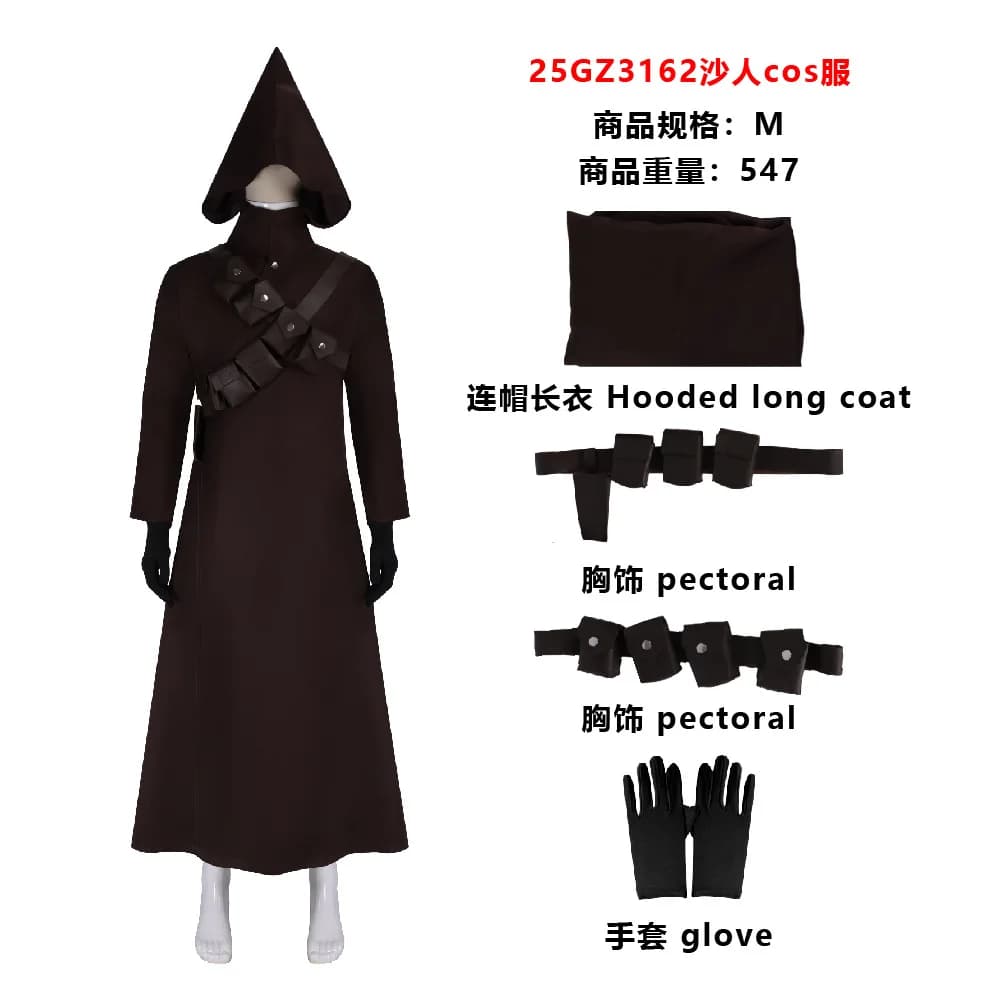 Jawa Cosplay Raider Fantasia vêtements sable personnes Costume cape à capuche Robe ceinture tenues H