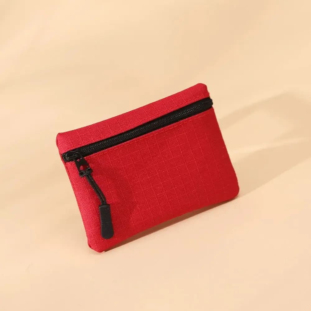 Porte-monnaie en tissu de bœuf de Style coréen doux, fermeture éclair, couleur unie, petit article, 