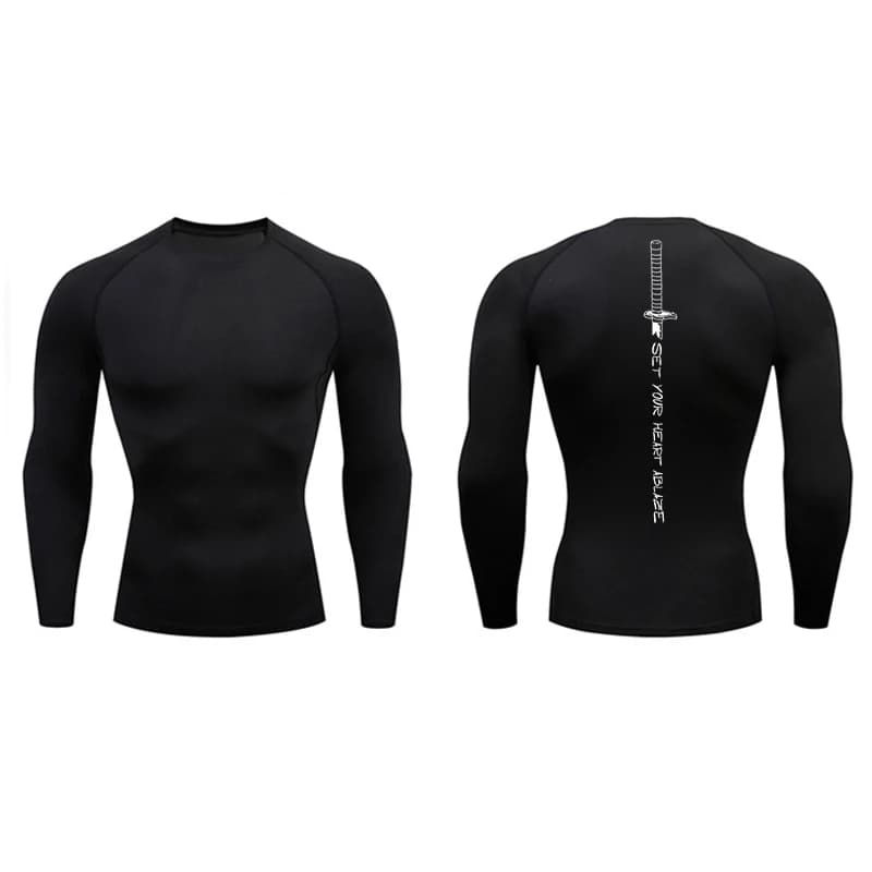 Sous-vêtements de compression à manches longues pour hommes, t-shirt athlétique à séchage rapide, ha