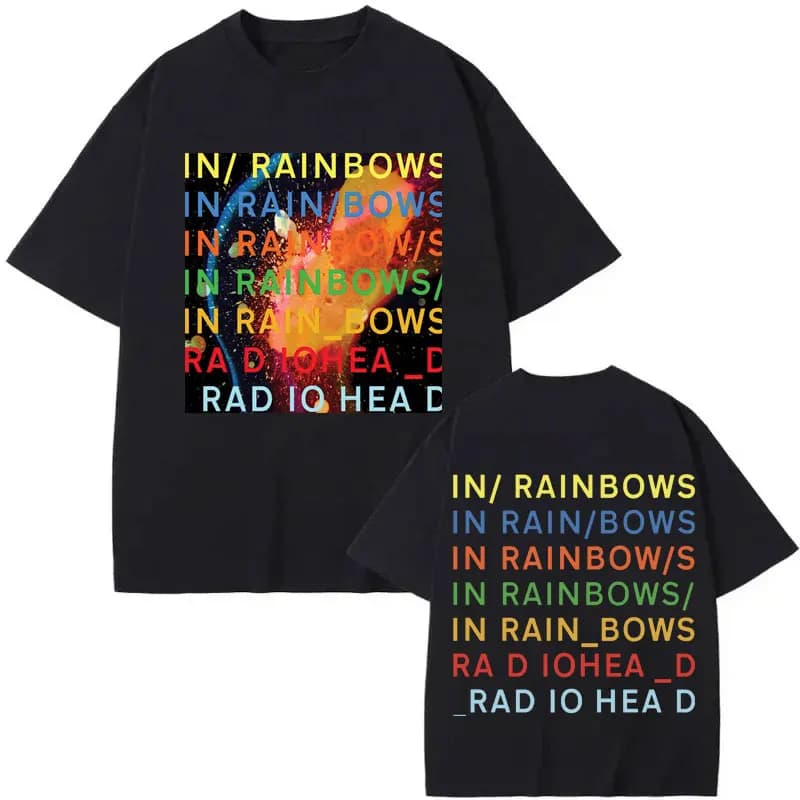 T-shirt Rock Band Radiohead in Rainbows Album Merch pour hommes et femmes, vêtements Y2k, T-shirts à