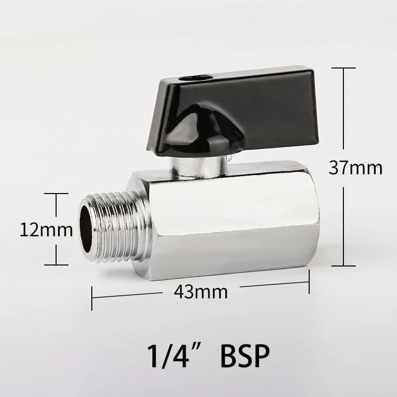 Mini robinet à tournant sphérique en laiton fileté BSP mâle à femelle, compresseur d'air, eau, gaz, 
