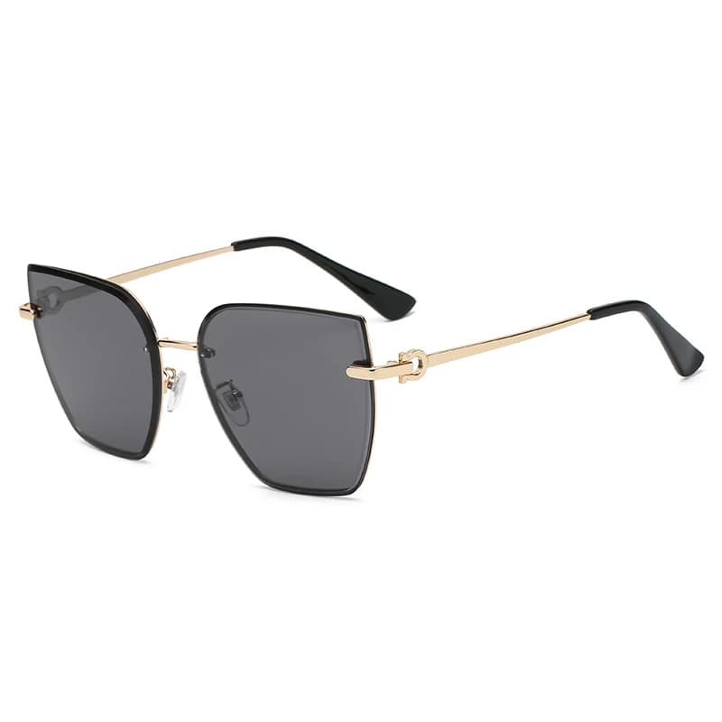 Camping rétro oeil de chat Anti lumière lunettes femmes marque concepteur mode sans monture dégradé