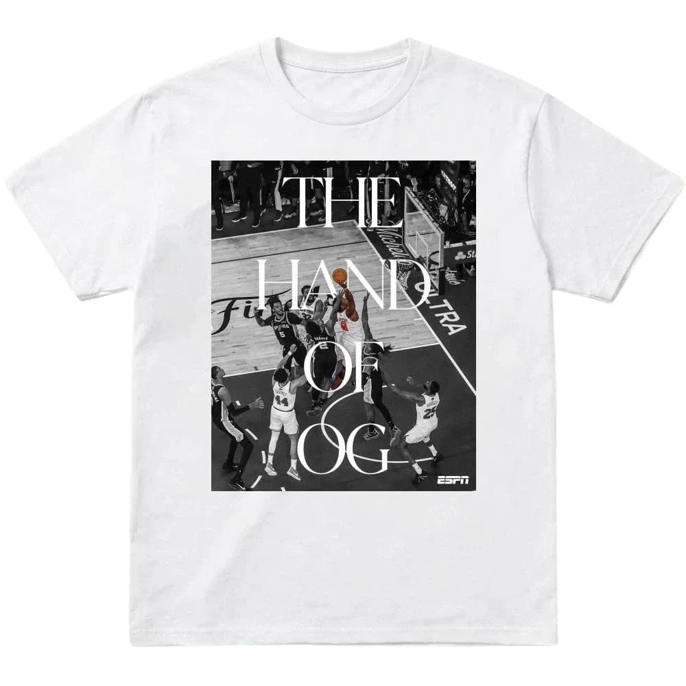 Nouveau T-shirt 2026 The Hand Of OG Knicks Vs Spurs pour les fans, homme et femme, 100% coton, mode 