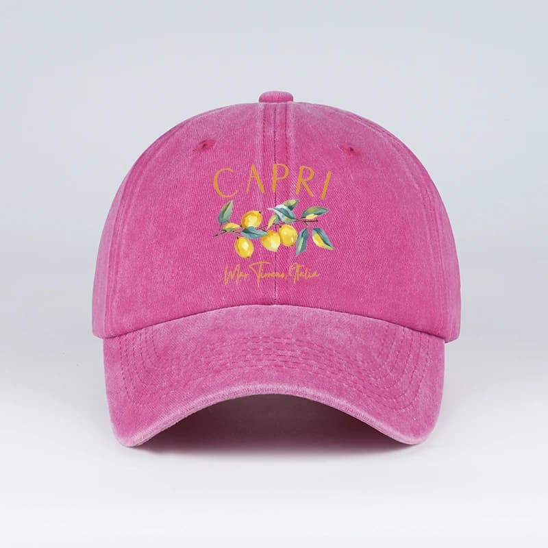 Casquette de baseball vintage délavée avec motif citron, ajustable, décontractée, pour le quotidien,