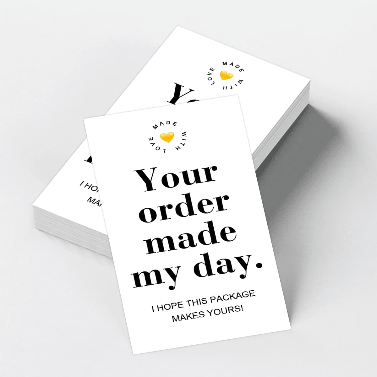 Cartes de remerciement roses, 50 pièces, avec votre commande, message de mon jour, carte d'appréciat