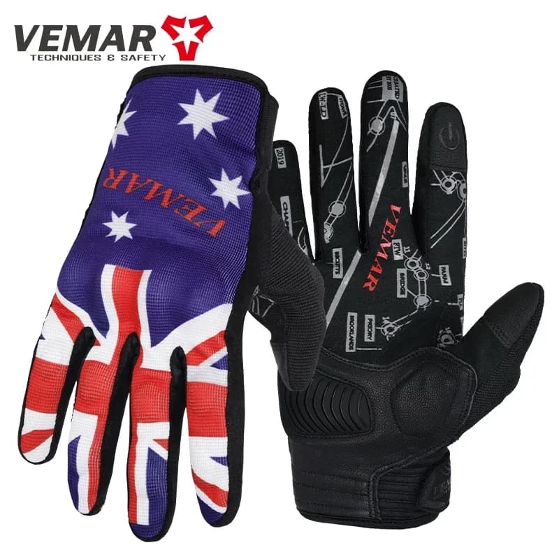 VEMAR été Moto Dirt Bike gants hommes Moto crâne maille gant équipement motocycliste écran tactile B