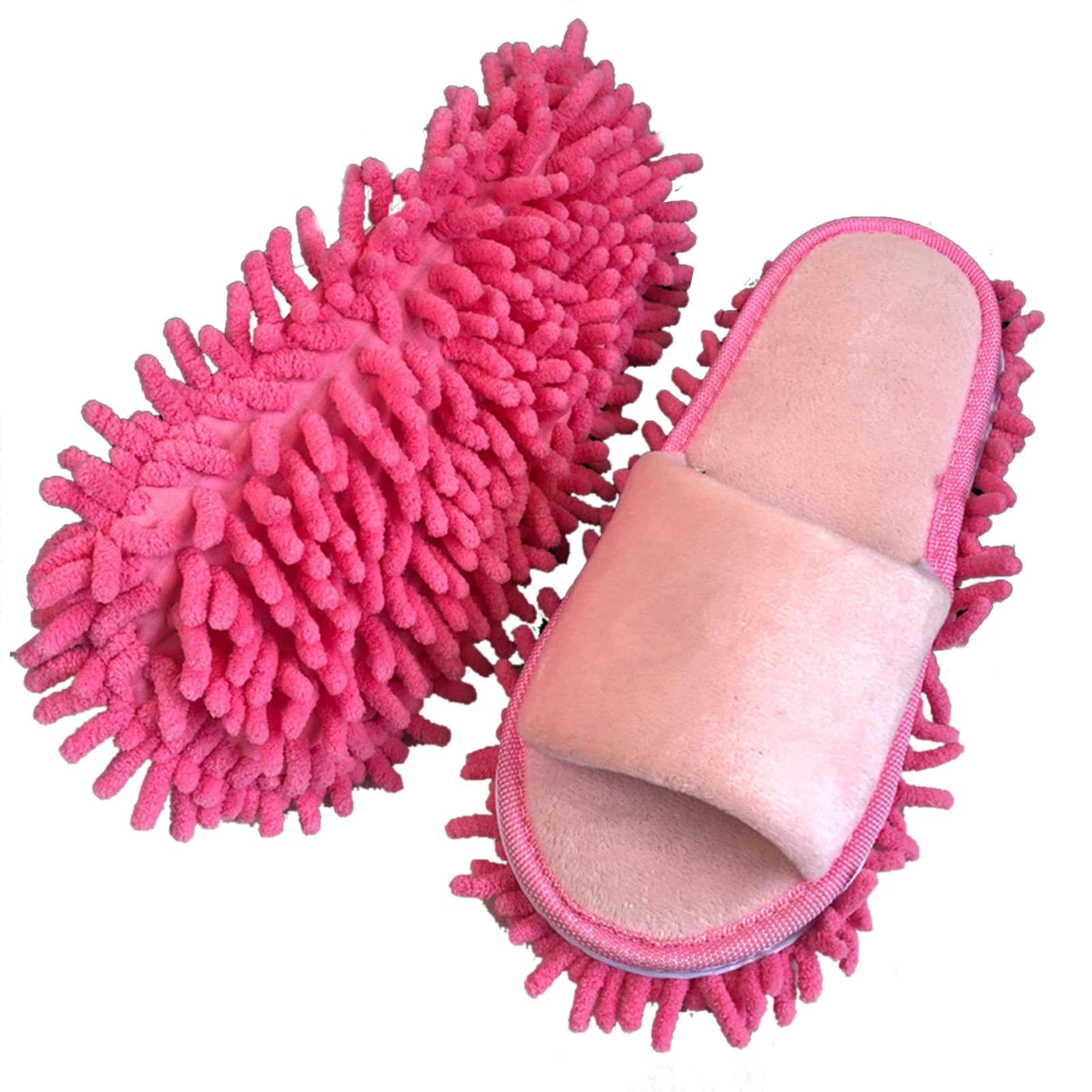 Chaussons de nettoyage de sol à bout ouvert, doux, couleur unie, pour usage domestique