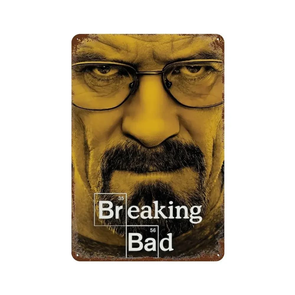 Breaking Bad-Plaque de décoration vintage en aluminium pour homme, affiche en métal, vieux film, bar
