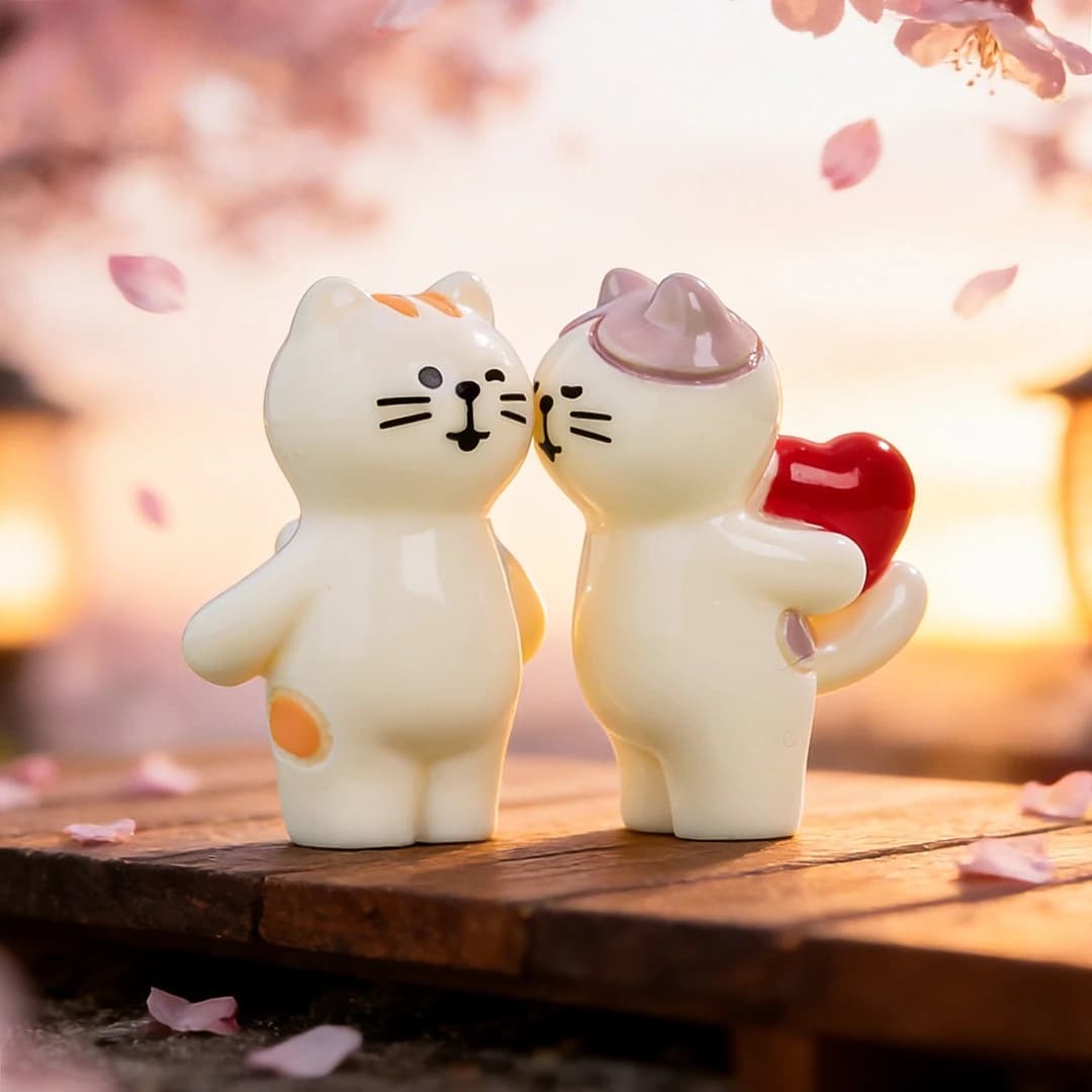 Figurines d'action de chat, 2 pièces, célébration de mariage, décoration de mariée et de chat, intér