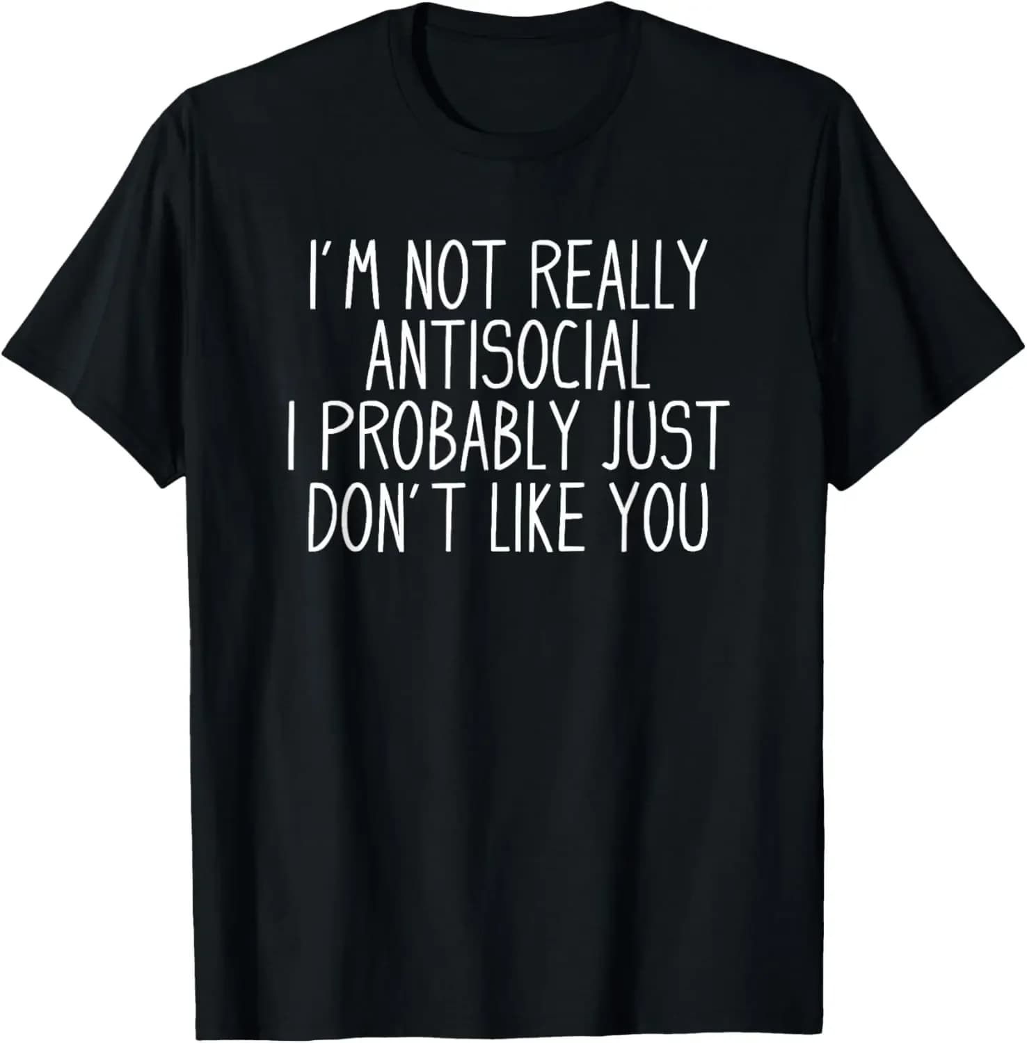Antisocial Tee Co. T-Shirt introverti drôle décontracté à manches courtes col rond pour un usage quo