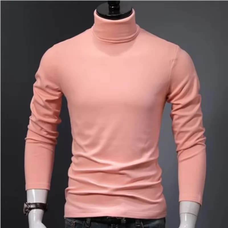 Vêtements coréens Blouse surdimensionné vêtements de Golf décontracté plein coton hommes col roulé B