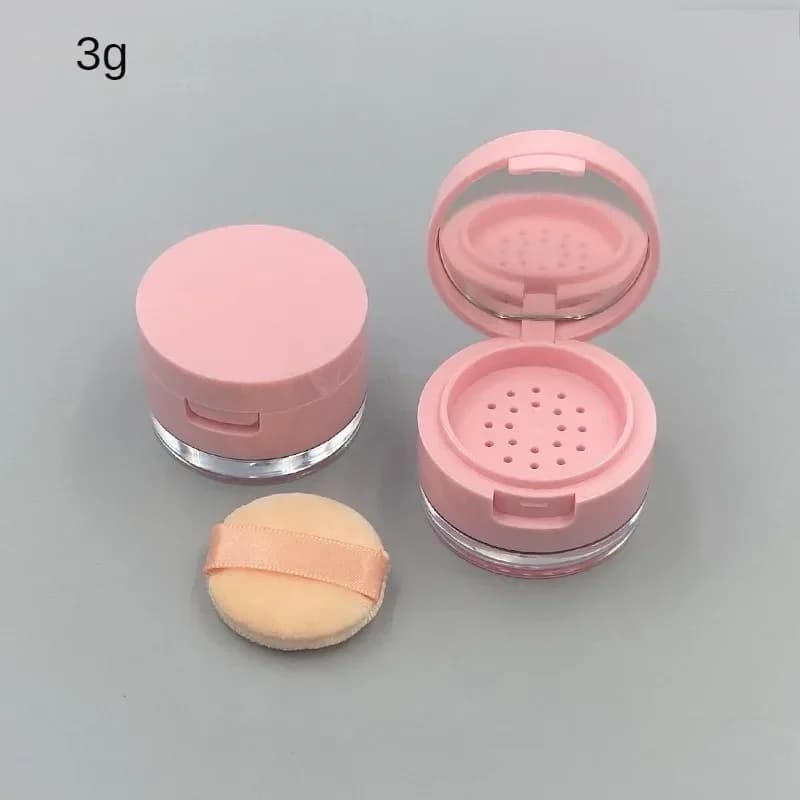 Boîte à poudre Portable 3g/5g, 1 pièce, récipient vide pour poudre libre avec tamis miroir, tamis co