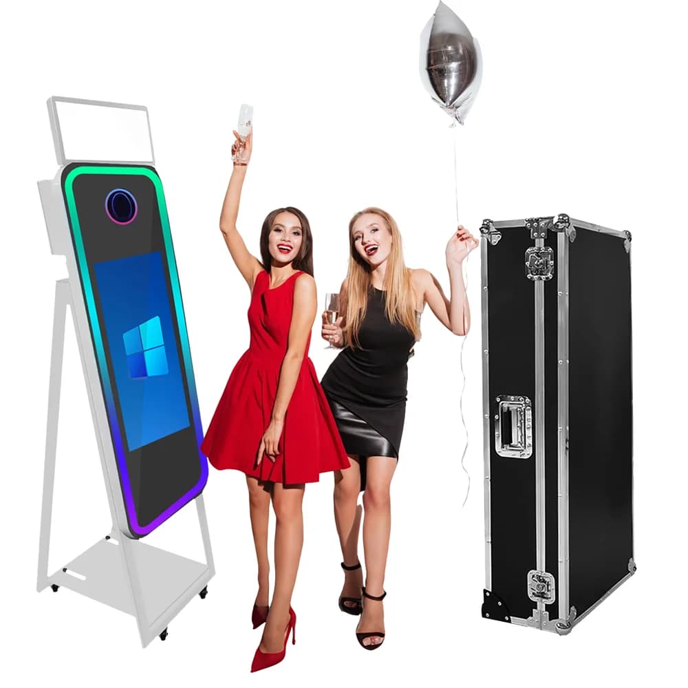 Photomaton portable avec miroir 40 pouces et écran tactile, pour appareil photo reflex numérique, av